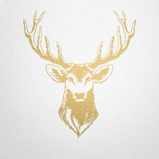 WANDfee Wandtattoo Hirsch Hirschkopf Hirschgeweih Wandsticker selbstklebend | Größe 56 x 50 cm Farbe gold
