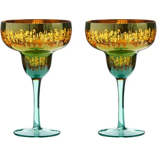 ARTLAND – Fiesta Margarita-Gläser – Bunt & vielseitig – Cocktailglas-Set – Handgefertigte Gläser – 2er Set