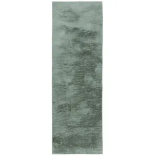 benuta Kunstfellteppich Furry Grün 80x300 cm , Kunststoff , Uni , Rechteckig , 80x300 cm , Oeko-Tex® Standard 100 , pflegeleicht , Teppiche und Böden, Teppiche, Schaffelle & Kuhfelle