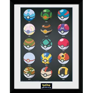 GB eye Pokemon Framed print Pokeballs - Bild