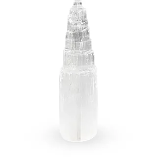 NKlaus Selenit Energie-Turm 20 cm – Handgefertigte Heilstein-Säule für Meditation, Reiki & Schutz, ideal zur Raumharmonisierung & spirituellen Reinigung