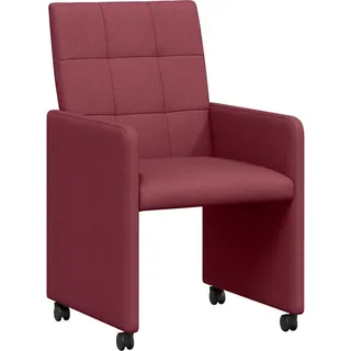 vidaXL Esszimmerstühle mit Rollen 2 pcs Weinrot 58 x 65 x 94 cm Stoff - Rot