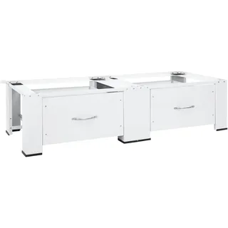 vidaXL Doppel-Untergestell für Waschmaschine und Trockner, Weiß, 54,5 x 32,5 x 127 cm