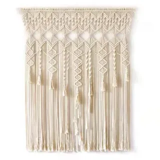 FIYSON Makramee Wandbehang Tapisserie, Handgemachte makramee Vorhang tür, makramee türvorhang, makramee Vorhang Boho Türvorhang, für Fenstervorhang Türvorhänge Hochzeit Hintergrund (Stil 1,100x200cm)