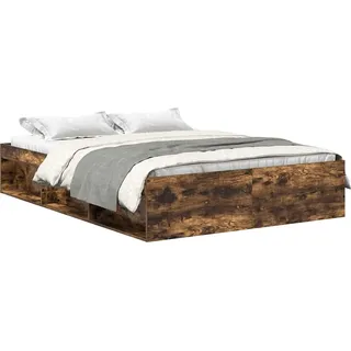 vidaXL Bettgestell Räuchereiche 120x200 cm - Braun