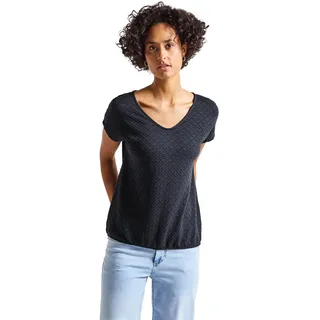 STREET ONE Damen 3227738 Spitzenshirt, Deepwater Blue, 38