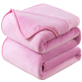 HOZY Kuscheldecke Flauschig Decke Fleecedecke - Wohndecke Warm Winter Weich, Kuscheldecke XXL, Decke Couch Blanket, Kuscheldecke Große, Sofa überwurfdecke, Kuscheldecke Rosa, 220x240cm