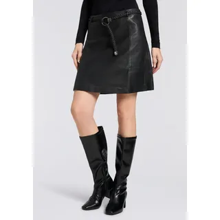 Mauritius Lederrock »GWHalie« Set, inkl. Fleckgürtel, 2 Stk. mit Flechtgürtel, schwarz