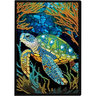SHEGZHUC 14.5x21cm Diamond Painting Notizbuch A5 Blank Diamant Painting Notizbuch Diamant Malerei Notizbuch Diamond Painting Strass Special Spezialsteine Tagebuch Mädchen Geschenke(Schildkröte)