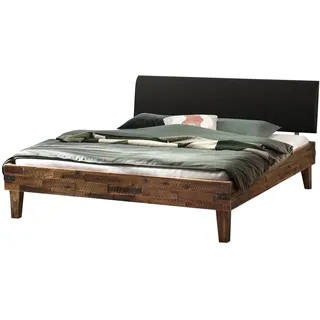 Hasena Golea Massivholzbett Akazie Vintage Kopfteil gepolstert