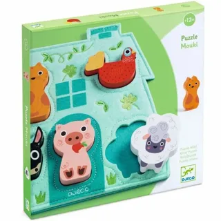 DJECO Wooden Block Puzzle Mouki Puzzle 12m+ 1 St.