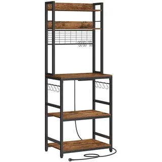 Hansiro Küchenregal Riga , Braun , Metall , 60x170x40 cm , Küchen, Küchenmöbel