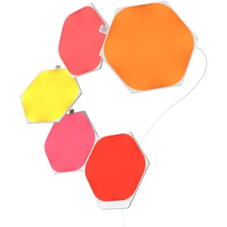 Nanoleaf Shapes Hexagon Starter Kit, 5 Smarten LED Panels RGBW - Modulare WLAN 16 Mio. Farben Wandleuchte Innen, Musik & Bildschirm Sync, Funktioniert mit Alexa Google Apple, für Deko & Gaming