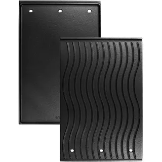 WELL GRILL Gussplatte für Napoleon Rogue 425, 525, 625 and Freestyle, Gusseisen Grillplatte Plancha Grill Ersatzteile für Napoleon, Rösle Videro G4-s, BBQ Wendeplatte Grillschale, 45 x 29,2CM