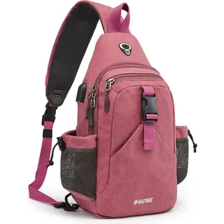 G4Free Canvas Brusttasche Sling Bag Herren Damen für Reise Wandern Laufen Klettern