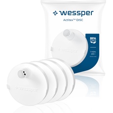 Wessper Wasserfilter für wasserflasche, Disc für Trinkflasche aus Tritan hergestellt aus einem patentierten mikroporösen Aktivkohle Vliesstoff, BPA FREI – 4 stück