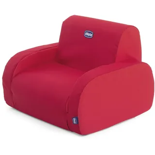 Chicco Twist Kinderstuhl, umwandelbar in Chaiselongue und Sofa, Kinderstuhl mit 3 Konfigurationen, bequem und leicht, mit einem Handgriff umwandelbar – für Kinder ab 12 Monaten, rot