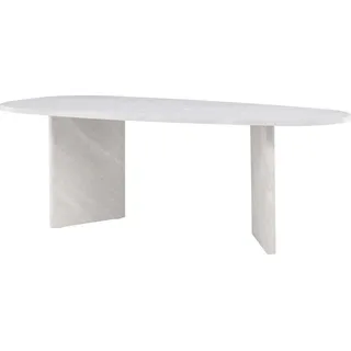 FURNLUX Dining Table Gronvik Marble Grey 100cm / Hauptfarbe: Grau / Abmessungen: 100 x 220 x 75 cm - Grau