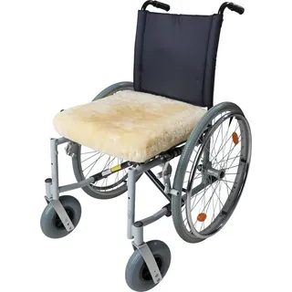 Fellhof Rollstuhl Sitzkissen Memory Lammfell 42x42x7cm weiß