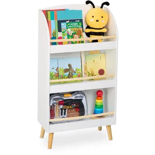 Relaxdays Kinderbücherregal 50 x 95,5 x 24 cm Kiefer weiß