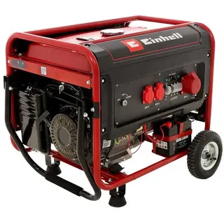 Einhell TC-PG 55/E5 - Benzin-Stromerzeuger mit Rädern und AVR-Regelung 5.5 kW - Dauerleistung 3.6 kW - 400V