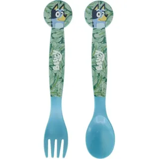 Bluey Kinder Plastik Besteck Set - 2 Teile - Blau