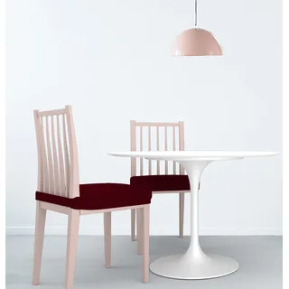 1 Paar Stuhlhussen ohne Rückenlehne, bi-elastisch, dehnbar, maschinenwaschbar, Sitzbezug für Bürostühle und Esszimmerstühle – Bordeaux