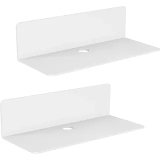 2-teilige Wand-Etagere ohne Percer, Etagere mit fließendem Acryl, Etagere ohne Percer und Acryl, ohne Perçage, mit Kabelclips, für Salon, Schlafzimmer, Badezimmer, Küche