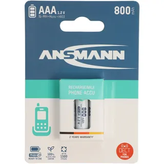 Ansmann Telefon Akku AAA NiMH 800mAh ideal für DECT Telefon