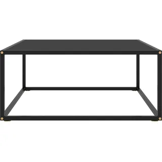 vidaXL Couchtisch Schwarz mit Schwarzem Glas 80x80x35 cm - Schwarz