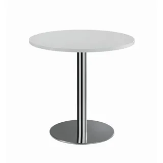 Venda Konferenztisch , Weiß, Chromfarben , Metall, Holzwerkstoff , rund , Säule , 80x74x80 cm , Fsc, DIN EN ISO 14001, DIN EN ISO 9001 , Büromöbel, Schreibtische, Besprechungstische