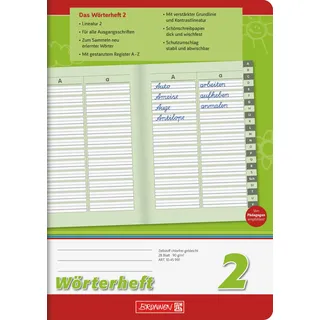 Brunnen 1045997 Wörterheft 2 (A5, 28 Blatt, Lineatur 2, Mit Register)
