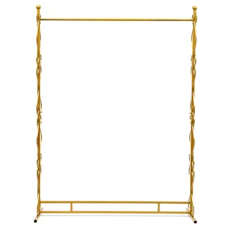 Bathrena Metall-Hochzeitskleid-Brautkleiderständer, Quadratisch Brautkleid, Kleiderständer|Hochzeitskleidung Ausstellungsstand für die Hochzeit|205 * 150 * 45cm (Gold)