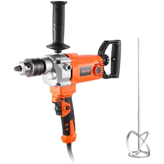 Vevor elektrische Bohrmaschine 15,89 mm 1200 W mit Mixer Bohrmaschinenmischer Set 750 U/min 3,2 A Mischbohrmaschine mit D-Griff zum Bohren & Mischen Handbetonmischer für Futter Zement