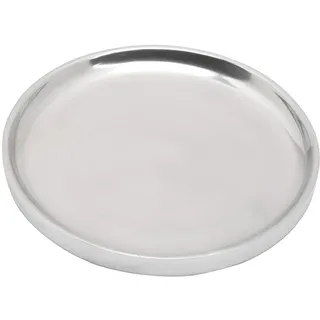NKlaus Kerzenteller rund Aluminium silber poliert und der Durchmesser 12 cm 0,5 dick 10977