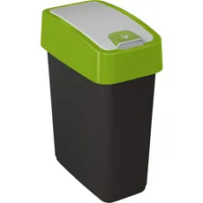 keeeper Premium Abfallbehälter mit Flip-Deckel, Soft Touch, 10 l, Magne, Grün