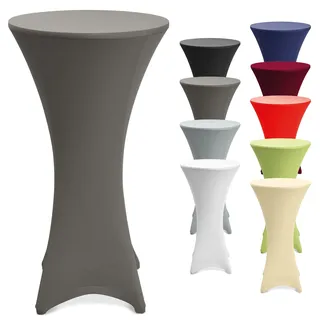 Beautissu Stella Stehtischhusse Ø 60 cm Anthrazit