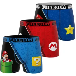 FREEGUN Jungen Fgsmb/3/Bm/Pk3 Retroshorts (3er Pack) | Jungen, schmale Passform, Originaldrucke, Sport, ultraweich, atmungsaktiv, Futter 100 % Baumwolle, breiter Bund