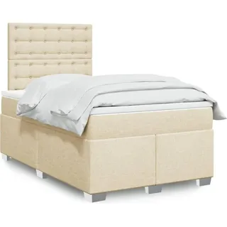 Möbel Boxspringbett mit Matratze Creme 120x200 cm Stoff - Klassische Betten 3292774 - Creme