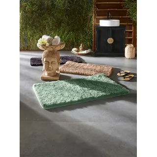 Badematte HEINE HOME Gr. 8, grün (mint), halbrund (50cm x 80cm ), 1 Stk., Badematten, Badematte