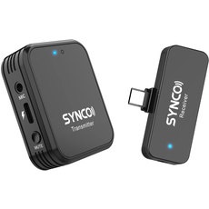 SYNCO Wireless-Lavalier-Smartphone-USB-C-Mikrofon 9 kreativ Soundeffekt 2.4GHz 150m Audioübertragung für Android Handy Huawei Psmart Mate P40 Samsung Galaxy Macbook Laptops Tablet mit Type-C G1T