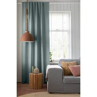 ELBERSDRUCKE Gardine mit verdeckten Schlaufen Midnight 03 Mint verdunkelnd 255x140cm 201197 Vorhang für das Wohnzimmer Schlafzimmer Küche Flur Kinderzimmer