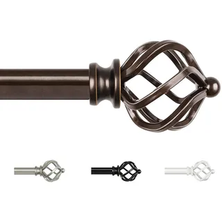 KAMANINA Bronze Gardinenstange Ausziehbar 80-148 cm, Ø 19 mm Vorhangstange