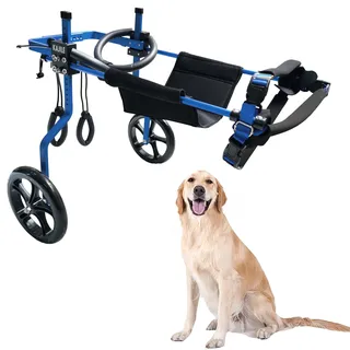 KAJILE Einstellbare Hunde-Rollstuhl,Hinterbein-Rehabilitation,Blau,XXL-2 | Einfache montage,reha-training für hunde mit schwachen hinterbeinen,hinterbeinstütze,mobilitätshilfe,aluminiumlegierung