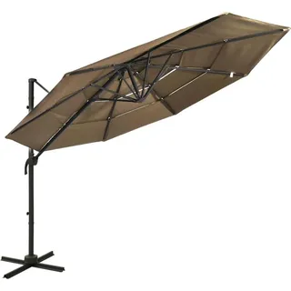 vidaXL Sonnenschirm 300 x 300 cm Taupe