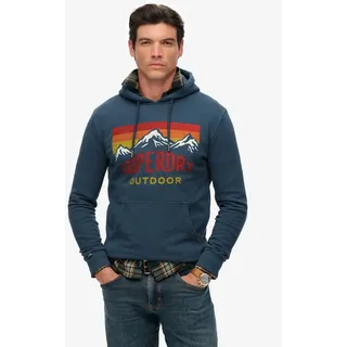 Superdry Hoodie Mountain Relaxed Hood Blau L