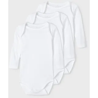 NAME IT Unisex Nbnbody 3P Ls Solid Noos, Bright White, Numeric_50