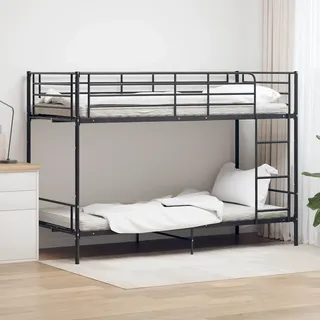 vidaXL Etagenbett Schwarz Metall 90×200 cm - Schwarz