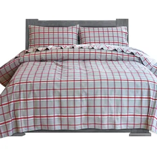 Elegant Comfort Weiches 4-teiliges Flanell-Bettlaken-Set aus 100% türkischer Baumwolle – Premium-Qualität, Spannbettlaken mit tiefen Taschen, ultraweich, gemütlich, warm und fusselfrei,
