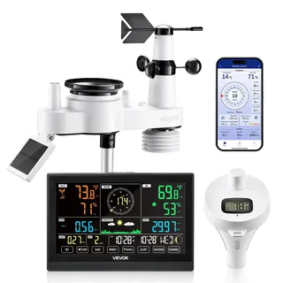 Vevor 7-in-1 WLAN-Wetterstation Schwarz
